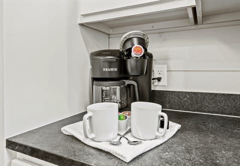 Kickstart your vacation days with our convenient coffee station—a warm cup and adventure awaits.