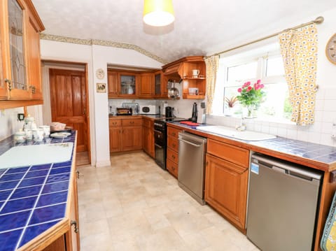 Fridge, dishwasher, electric kettle, toaster