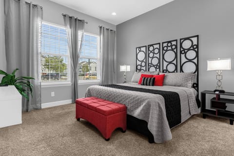 Downstairs master bedroom with ensuite bathroom. KING size bed and private TV.