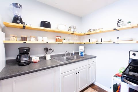 Enough supplies to start your stay with additional cleaning supplies located under the kitchen sink