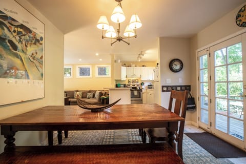 The open floorplan keeps conversation flowing.