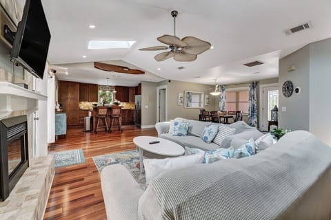 Living room, Dining Room, and Kitchen - Open floor layout.