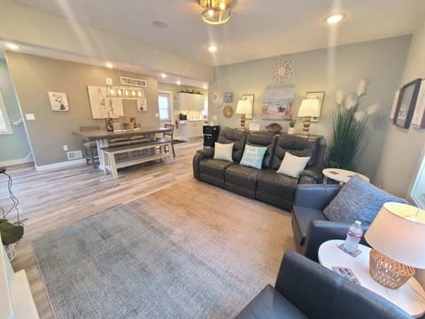 Living room and dining room