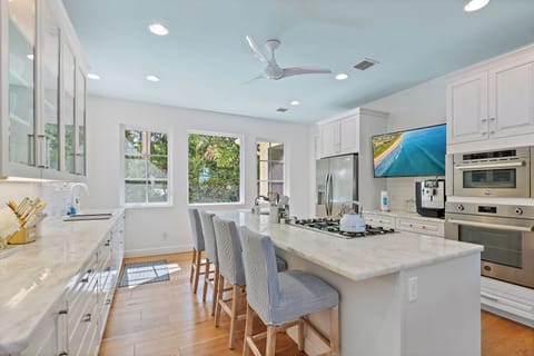 The Jura X8 Espresso Machine located in the kitchen of the main house provides exceptional espresso to begin your days here in this tropical oasis.