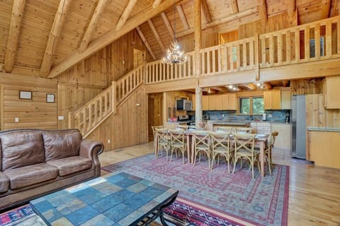 Open Loft Living Space with Vaulted Wood Ceilings