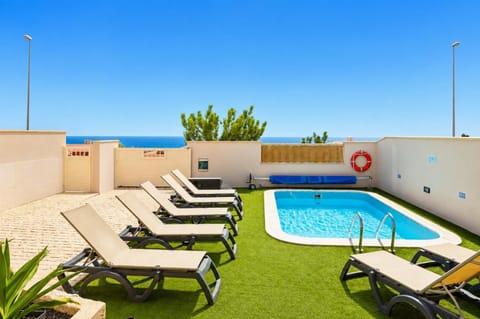 Private pool and terrace with sea views