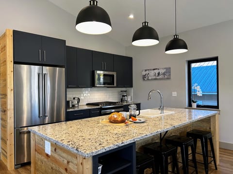 Well Equipped Modern kitchen with Granite and Stainless Appliances