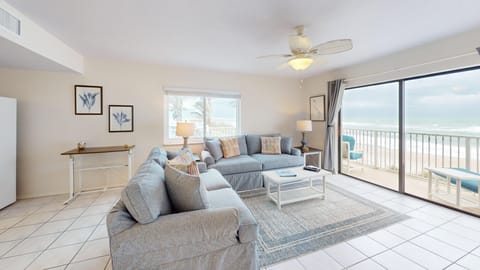 Living Room - Oceanview unit, private beach access, beautiful views Indialantic, FL
