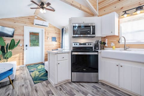 `For a tiny kitchen its so spacious.` as our guests have commented.