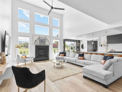 Enjoy scenic views from the large living and kitchen area. 