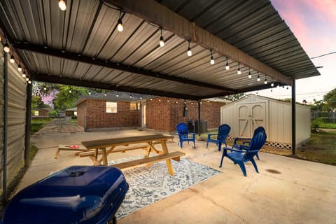 Outdoor Patio: Enjoy delightful evenings under string lights with friends and family!