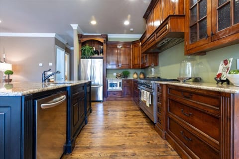 We have two full kitchens. This is the upstairs kitchen.