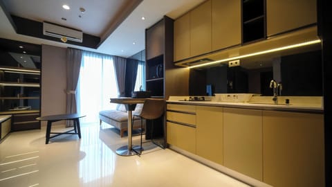 Apartment | Private kitchen | Full-size fridge, stovetop