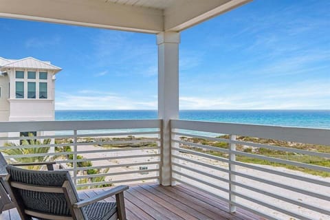 Balcony with beach views