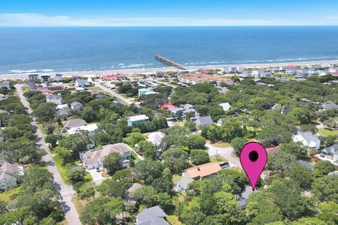 Aerial of Tipsy Turtle / Overlooking the Ocean / Oak Island Pier