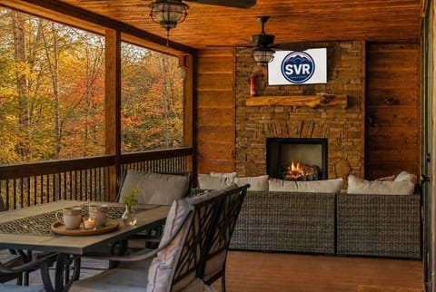 "Lots of space for all of us, beautiful fireplaces, and a huge wraparound porch"