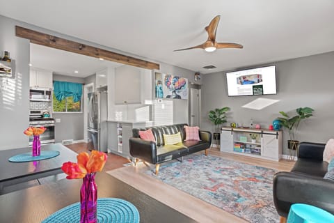 Relaxation Central – Unwind on our comfortable couches and enjoy family moments with a TV for entertainment.