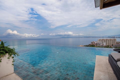 Rooftop pool with unobstructed view to the Banderas Bay