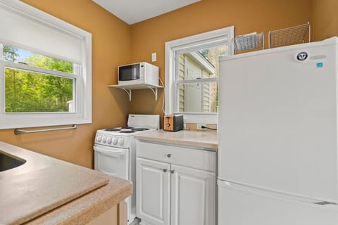 Kitchen with a fridge and freezer
