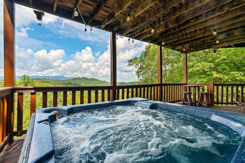 Views from the hot tub on the lower deck. 