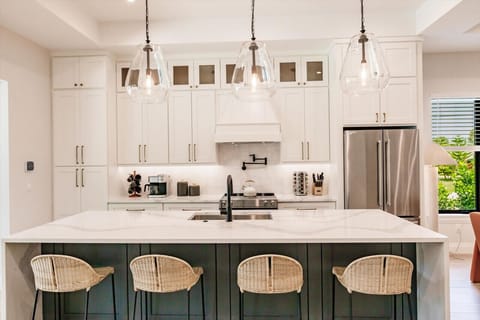 Gourmet Kitchen with Barstool Seating.