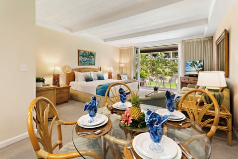 Open, airy living area designed for effortless island relaxation. A comfortable space to gather, unwind, and enjoy every moment of your Maui getaway.