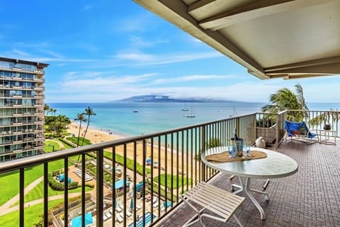 Take in unforgettable panoramic ocean views from your private balcony, where golden sands, turquoise waters, and neighboring islands create the ultimate Maui backdrop.