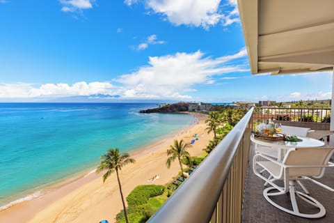 Perched above the shoreline, this private balcony offers a front-row seat to one of Maui’s most breathtaking coastal vistas—Puʻu Kekaʻa (Black Rock).