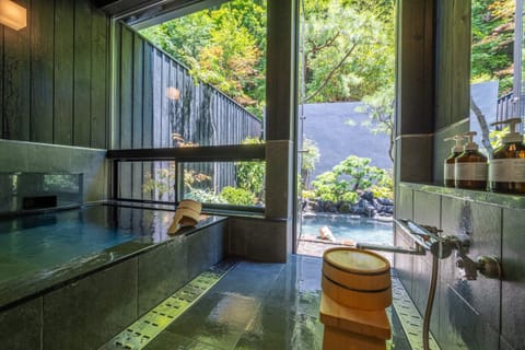 Shower, hydromassage showerhead, free toiletries, hair dryer