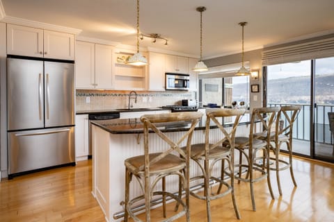 Gather round the kitchen and prepare a delicious home cooked meal. Or order in from one of the many local establishments!