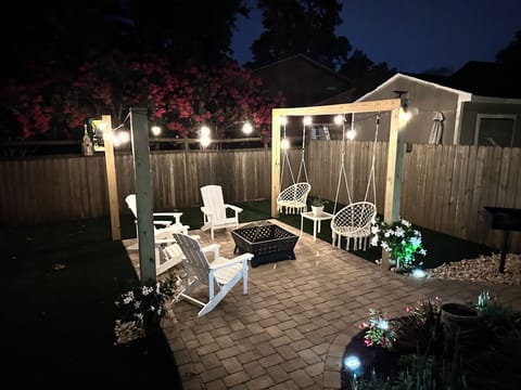 Backyard seating area