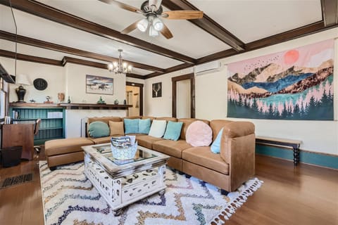 Living room with large sectional couch 