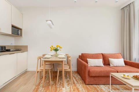 Living room with double sofa bed.