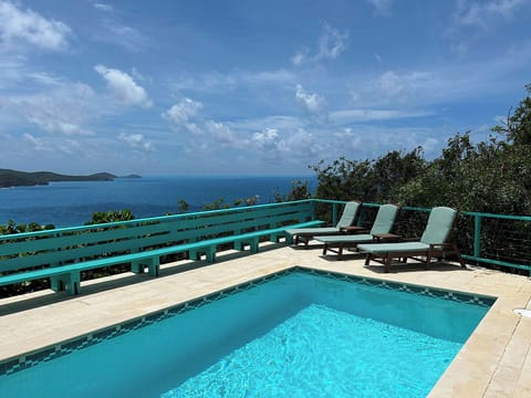 Your pool & sun deck look out over Reef Bay