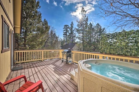Deck with hot tub and tree tops!
