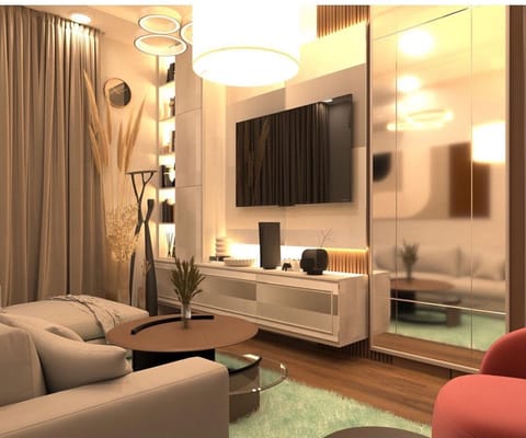 Comfort Room | Living area | 32-inch Smart TV with digital channels, fireplace, Netflix