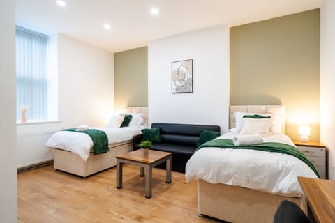 Superior Suite, Ensuite (Ground Floor) | Memory foam beds, desk, laptop workspace, iron/ironing board