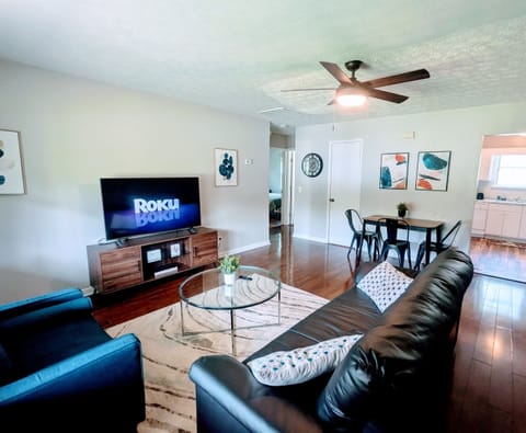 Living room with Roku Smart TV