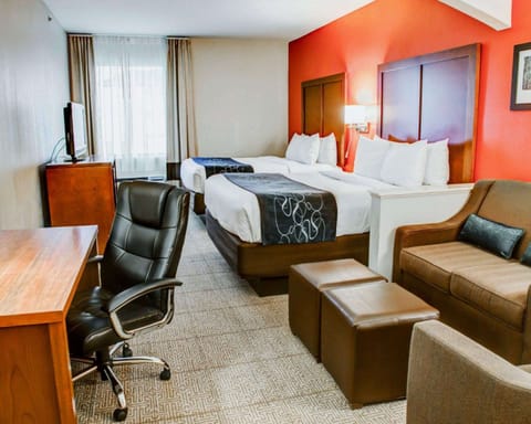 Premium bedding, desk, blackout drapes, soundproofing