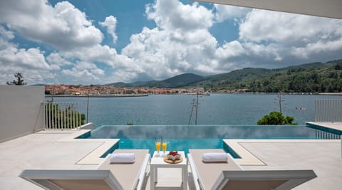 Magical view from the property of the Croatian luxury villa for rent and vacation Canzona di Mare 1 with private infinity pool and sea view