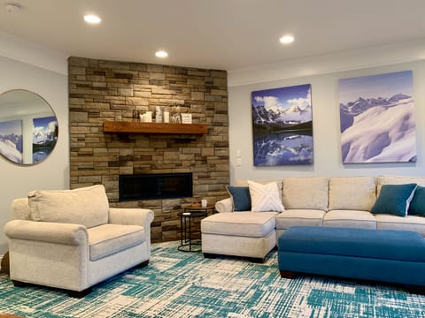 Living room with fireplace