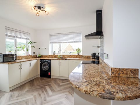 Fridge, dishwasher, electric kettle, toaster