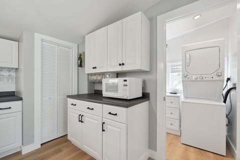 Washer and dryer located in the bathroom