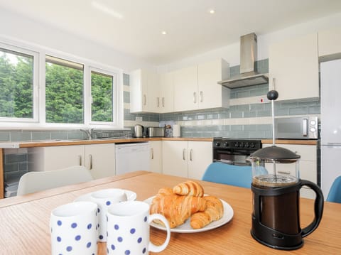 Fridge, dishwasher, electric kettle, toaster