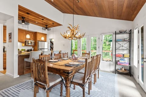 Dining room opens to a large deck