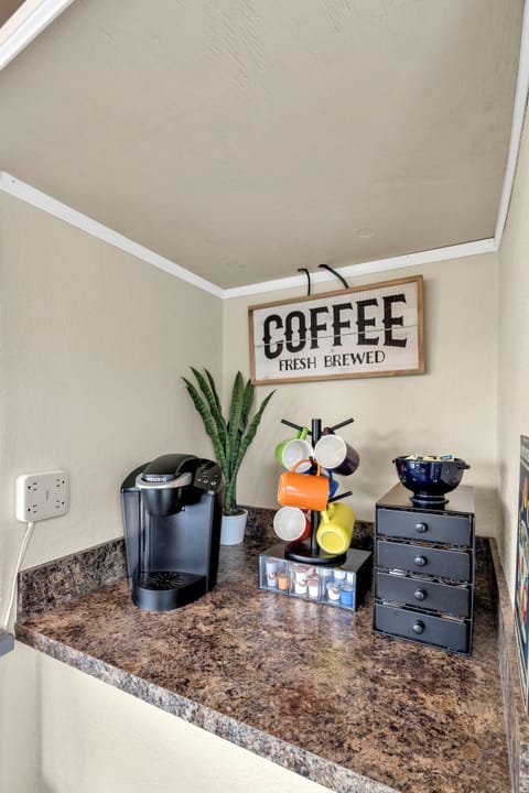 Treat yourself to freshly brewed coffee or tea and ease into your morning.