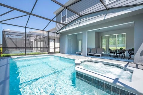 Private screened pool and spa
