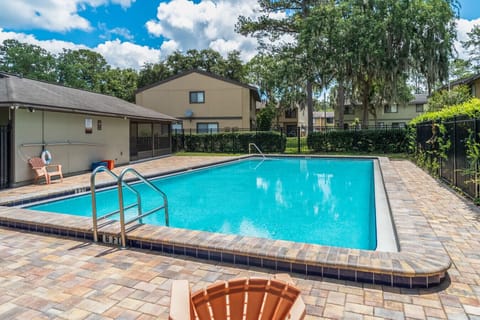 Cool down in the community pool