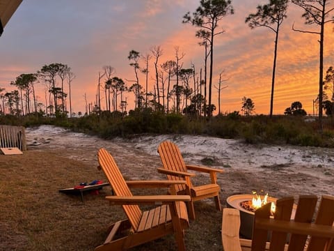 backyard - firepit and sunset
