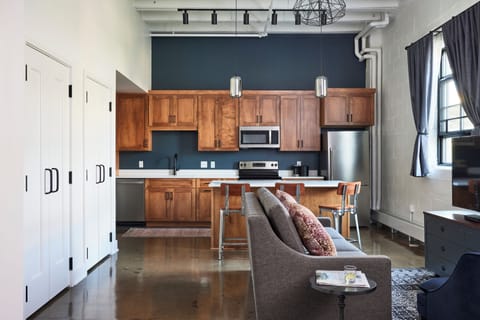 Memory foam beds, desk, blackout drapes, iron/ironing board